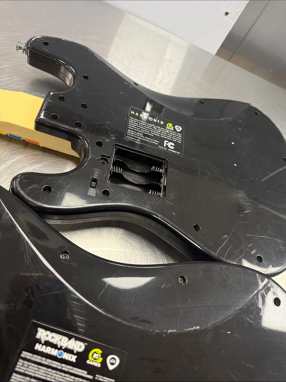 Black Electric Guitar Controller with White Pickguard